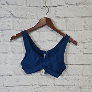 Blue Criss Cross Front Swim Top